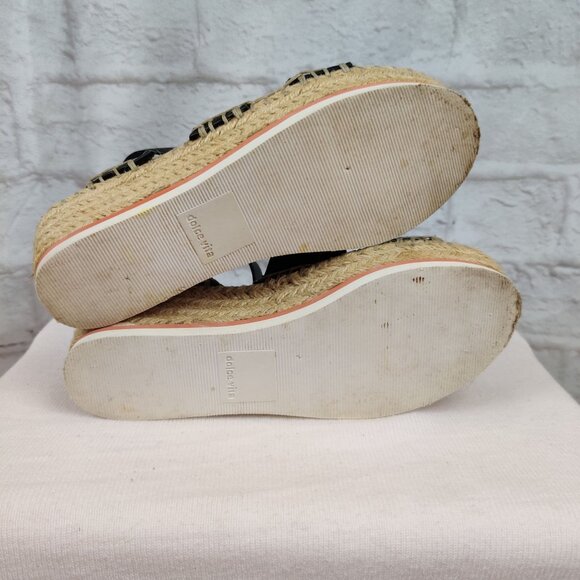 Dolce Vita Womens Sandals Lury Espadrille Wedge Strappy Preppy Black Sz 6.5 - Picture 7 of 11